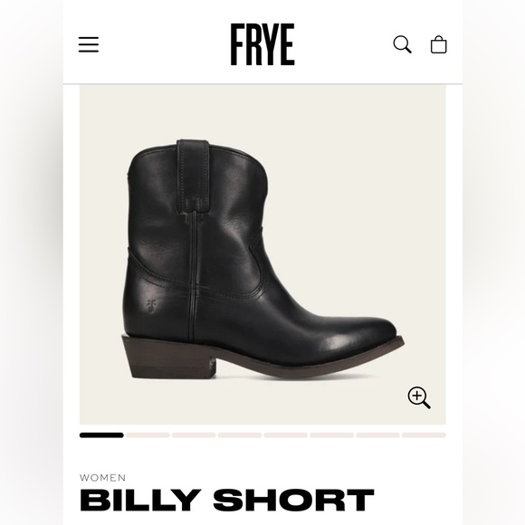 Frye Shoes - Frye Billy Short Black Leather Boots Women